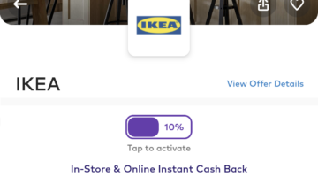 Dosh Ikea 10% cashback Visa card-linked