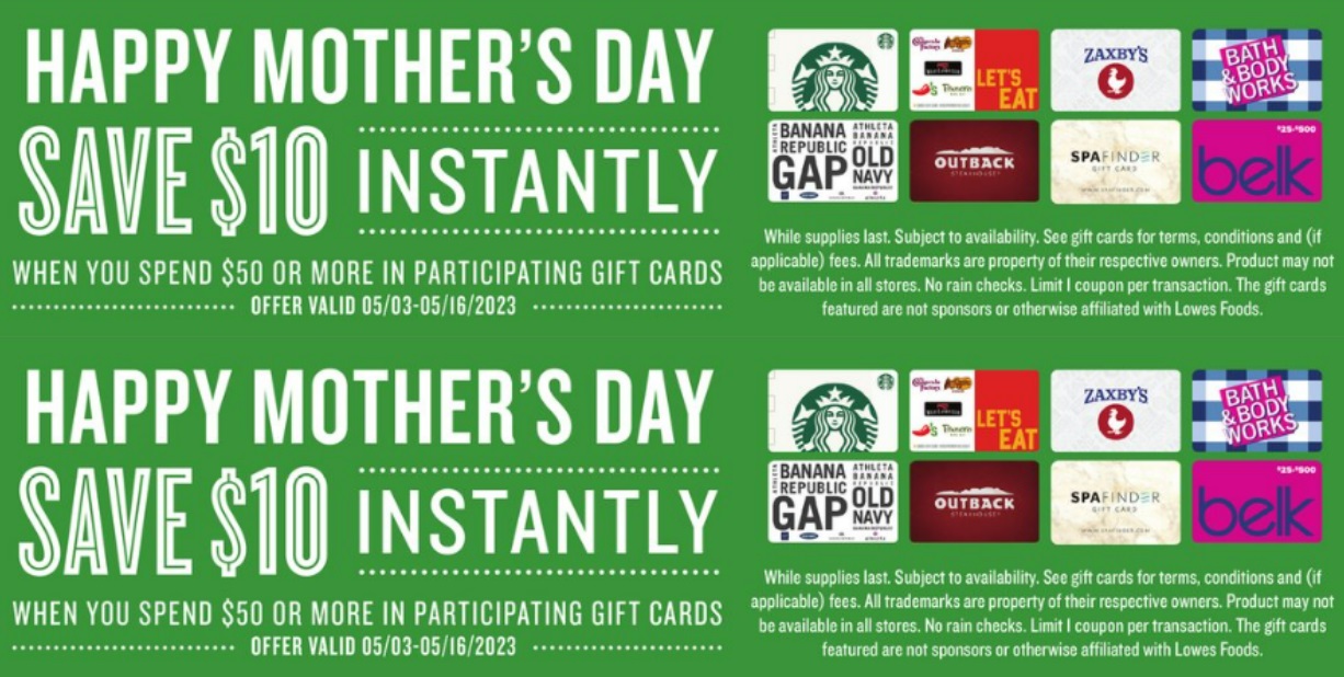 (EXPIRED) Lowes Foods Buy 50 Select Gift Cards For 40 (Choice