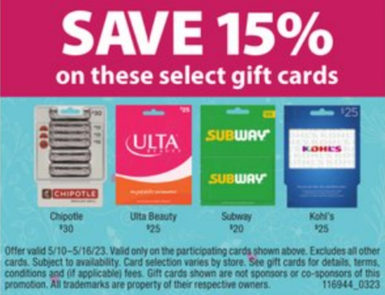 Marc's gift card deal 05.10.23