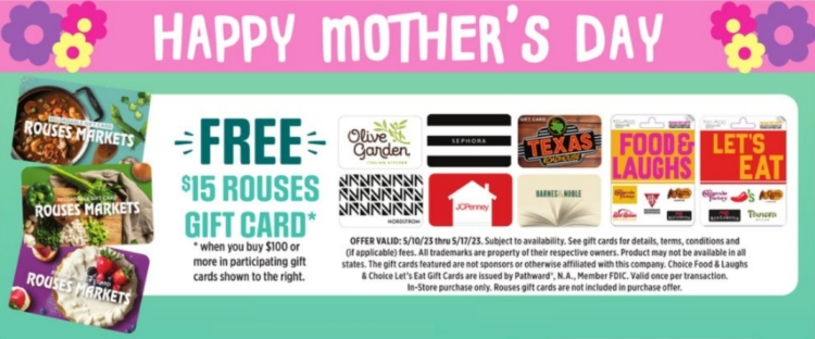 Rouses Markets gift card deal 05.11.23