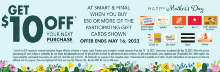 Smart & Final gift card deal 05.10.23.