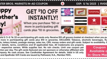 Stater Bros gift card deal 05.03.23