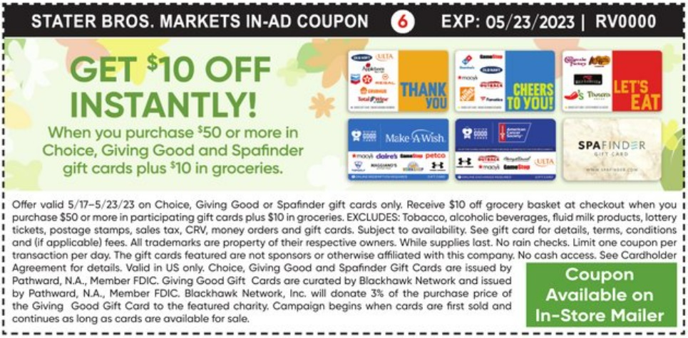 Gift Cards - Stater Bros. Markets