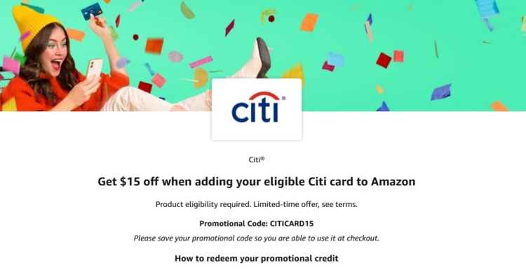 Amazon Citi promo code CITICARD15