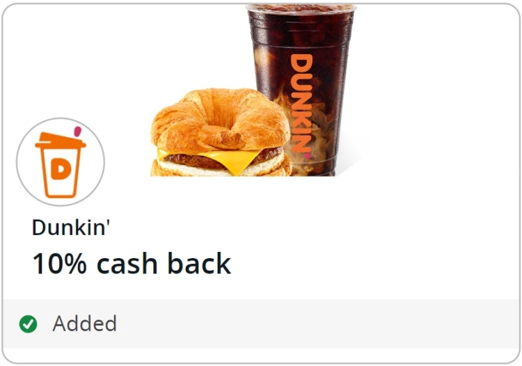 Dunkin' Donuts Chase Offer 10%