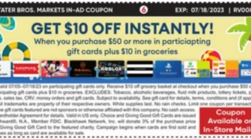 Stater Bros gift card deal 07.05.23
