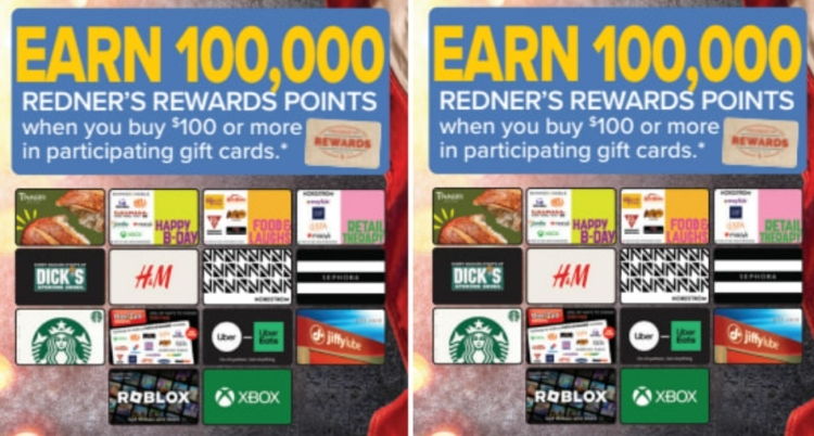 Redner's Markets gift card deal 08.31.23