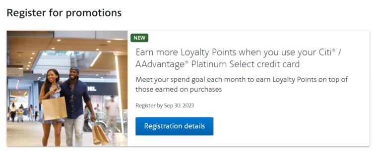 American Airlines loyalty point bonus spending offer