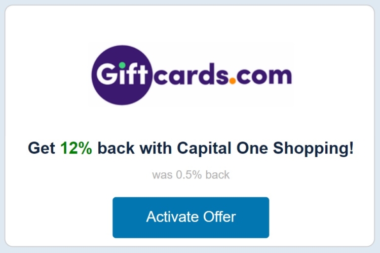 Capital One Shopping giftcardsdotcom