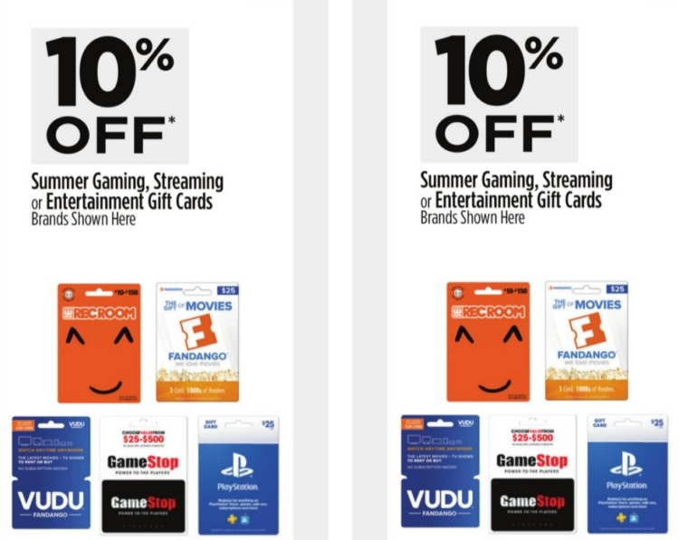 Dollar General Stores: Select Gaming/Streaming Gift Cards: VUDU,  PlayStation, Xbox