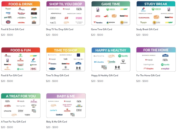 Incomm online exchange multi-store gift cards