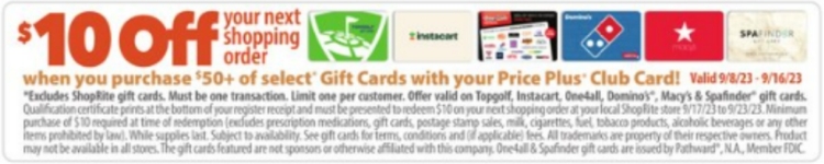 ShopRite gift card deal 09.08.23.