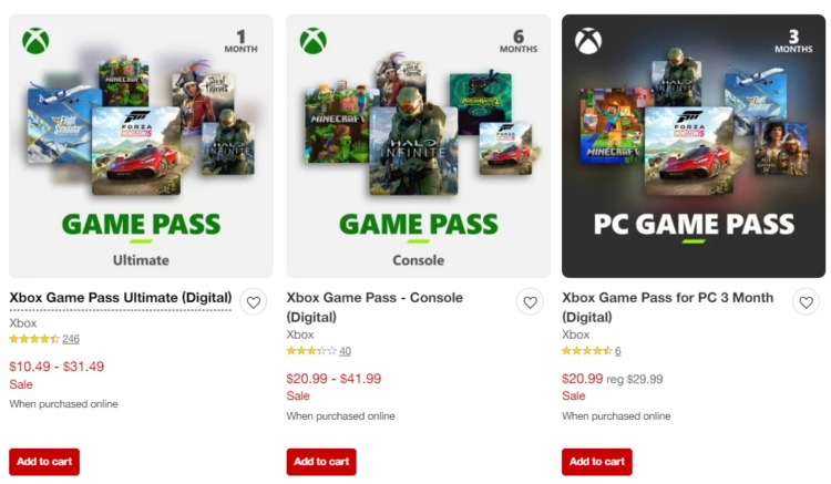 Target Xbox Game Pass
