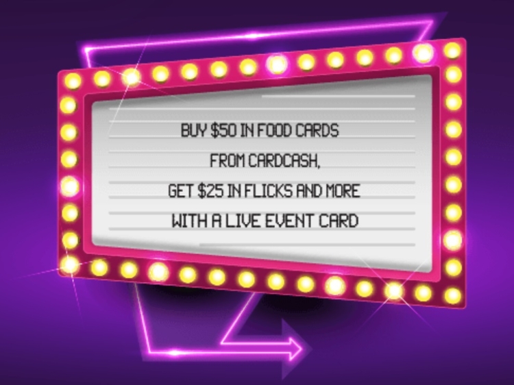 CardCash gift card deal Live Event Card