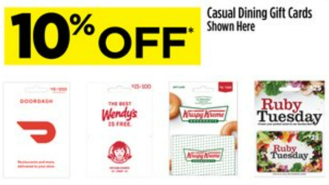 (EXPIRED) Dollar General Save 10 On Select Gift Cards (DoorDash
