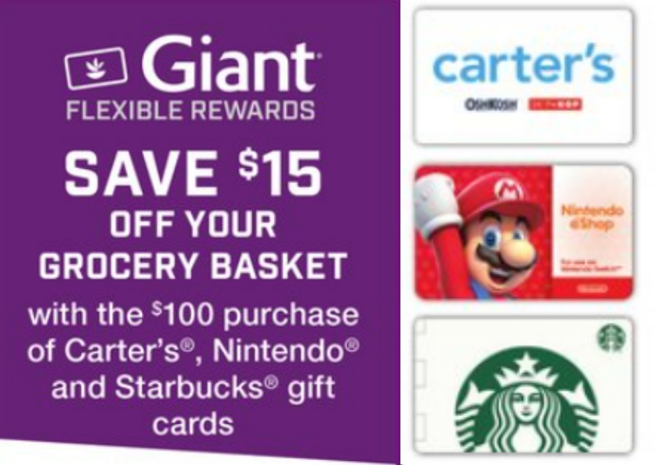 (EXPIRED) Giant Buy 100 Select Gift Cards & Get 15 Off Grocery