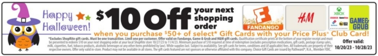ShopRite gift card deal 10.20.23.