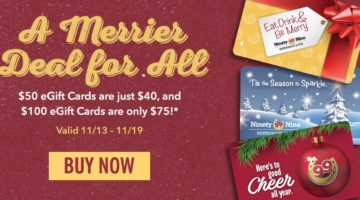 99 Restaurants gift card deal $100 for $75 $50 for $40