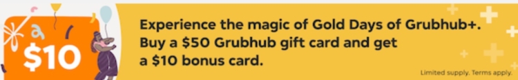 Grubhub bonus card deal 11.16.23