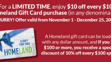 Homeland gift card deal 11.01.23