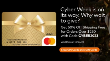 MastercardGiftCarddotcom promo code CYBER2023