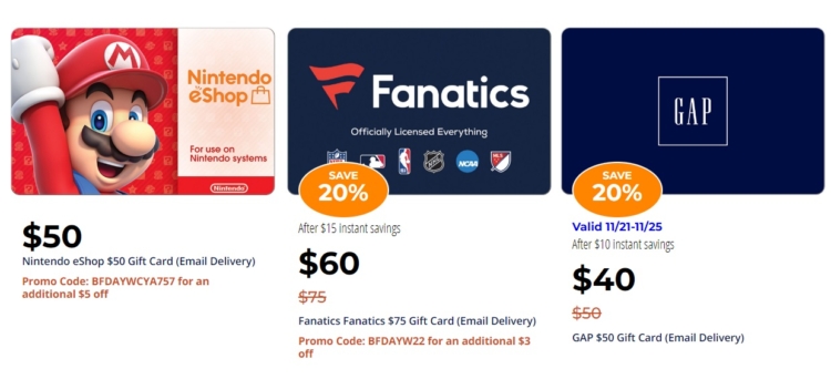 Nintendo eshop gift card black clearance friday