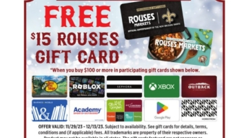 Rouses Markets gift card deal 11.30.23