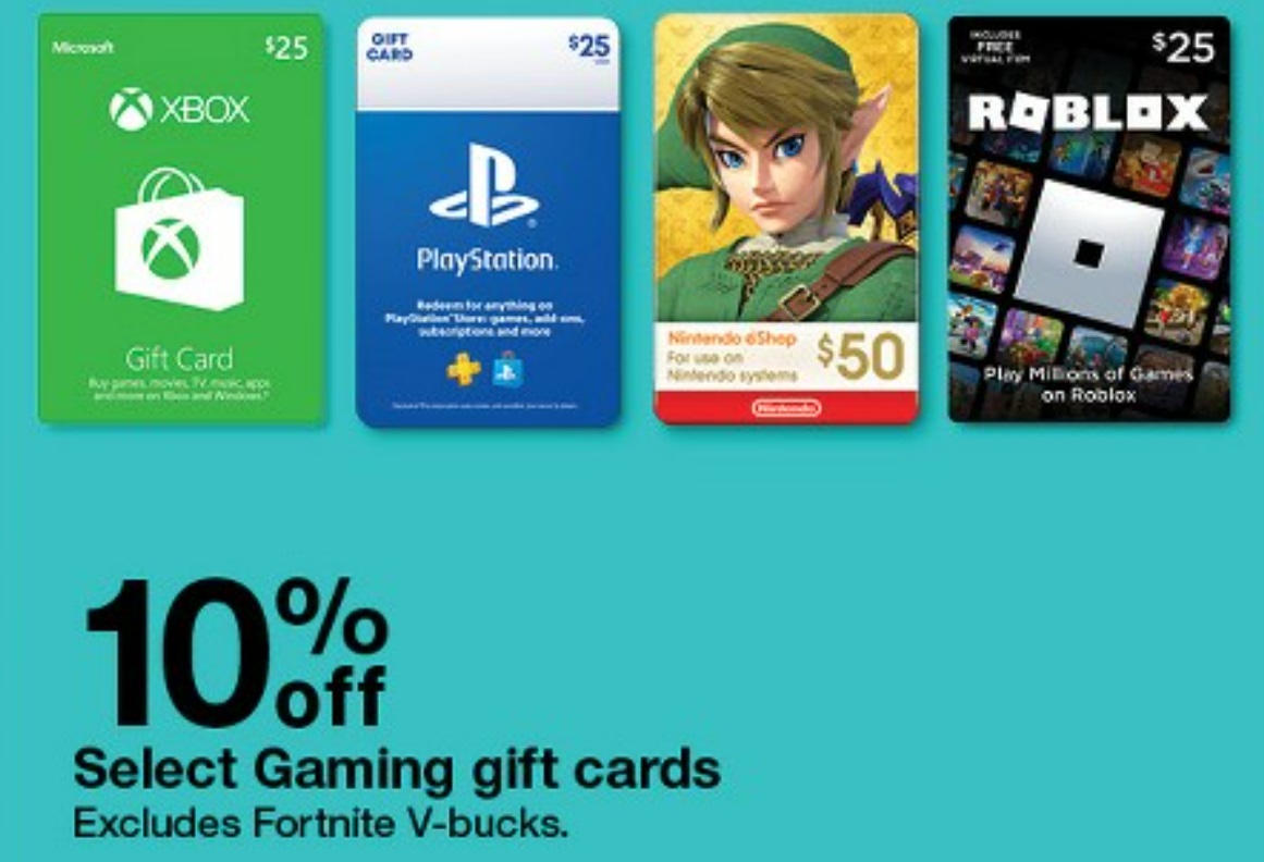 10% Off Gaming Gift Cards at Target (Roblox, Xbox, Nintendo)