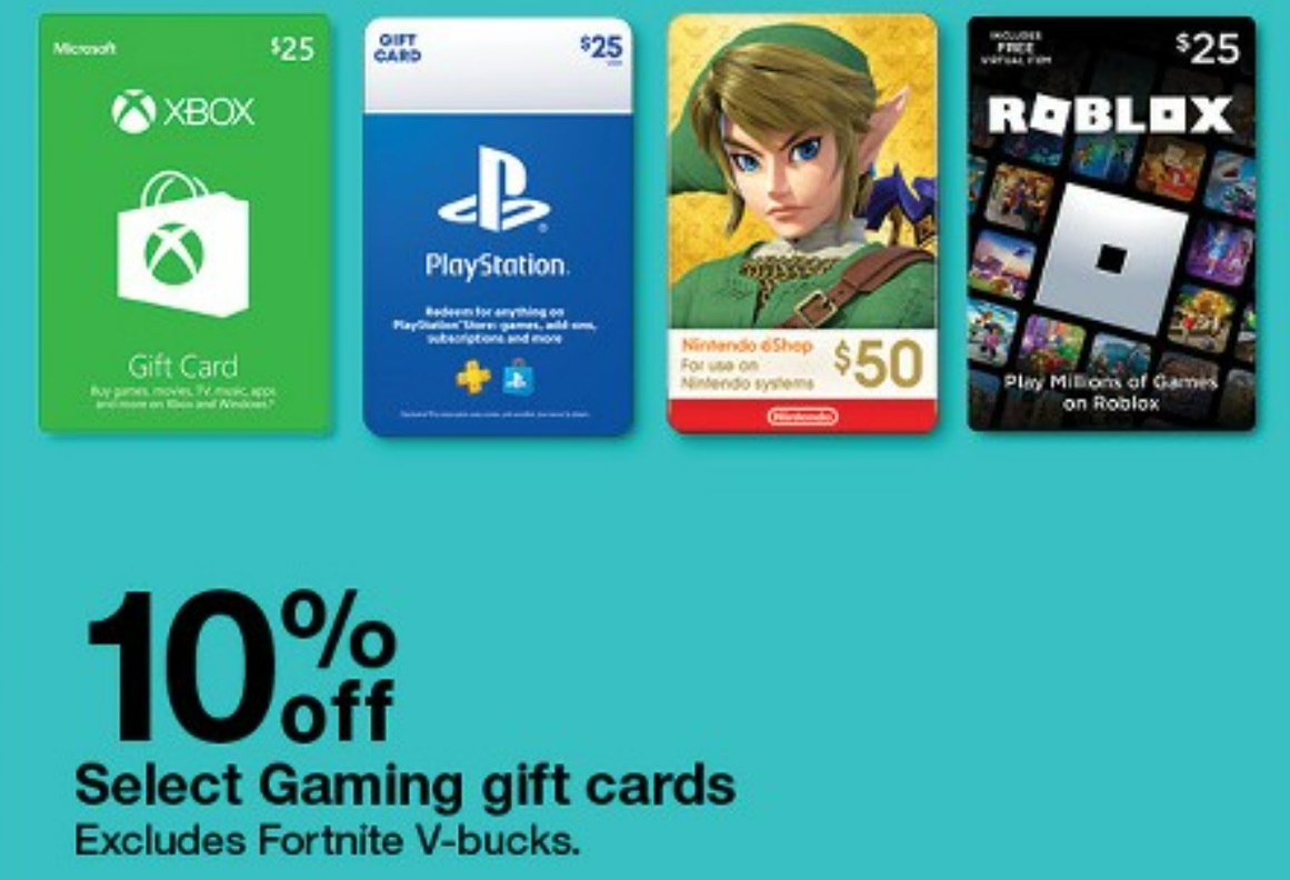 10% Off Gaming Gift Cards at Target (Roblox, Xbox, Nintendo