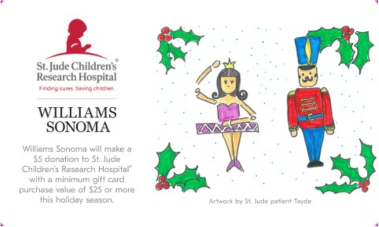 Williams Sonoma St Jude Children's Research Hospital Gift Card