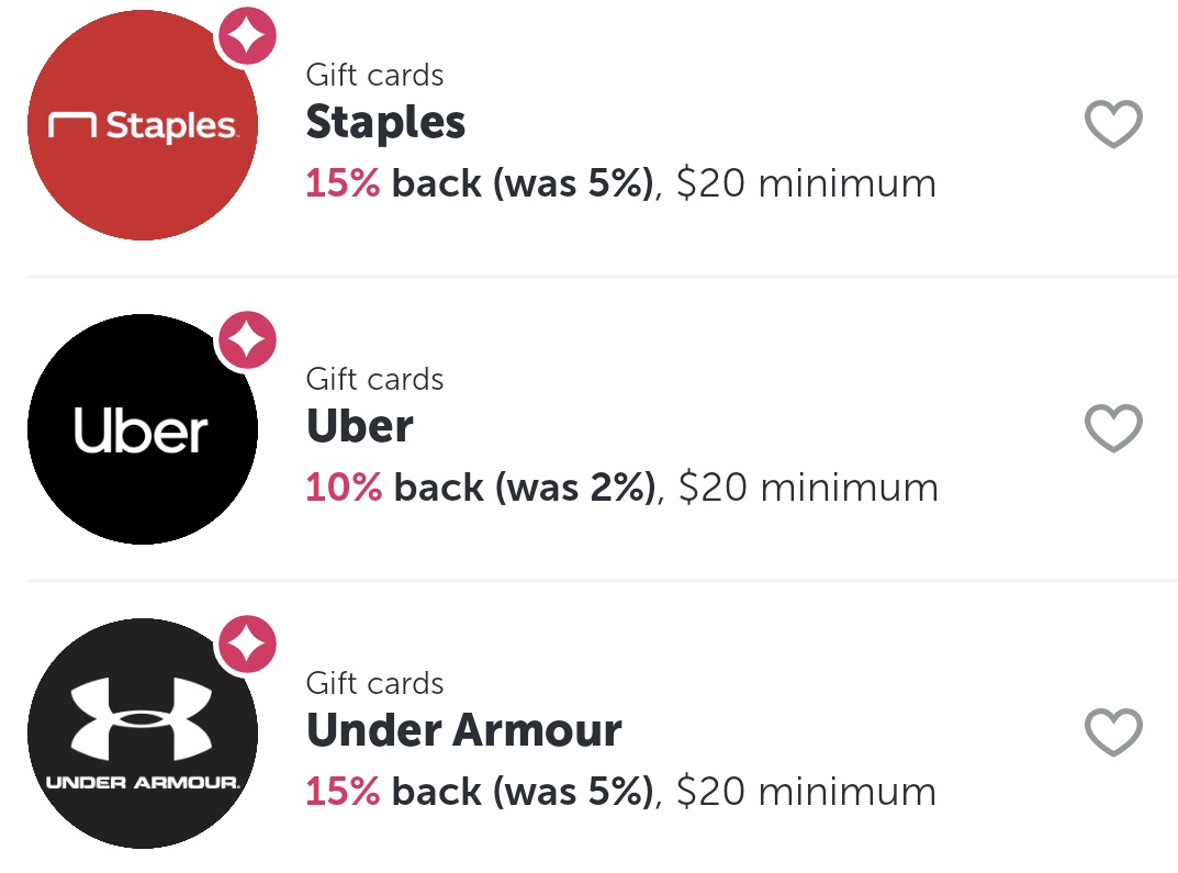 (EXPIRED) Ibotta Earn 1020 Cashback On Select Gift Cards (Staples