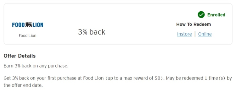 Food Lion Citi Offer 3%