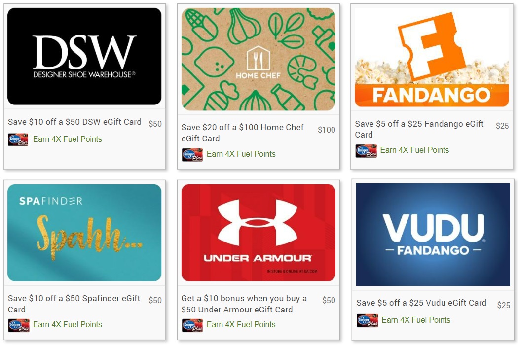 Kroger Online: Gift Card Deals For DSW, Under Armour, Spafinder ...