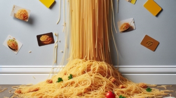 Spaghetti thrown against wall gift cards