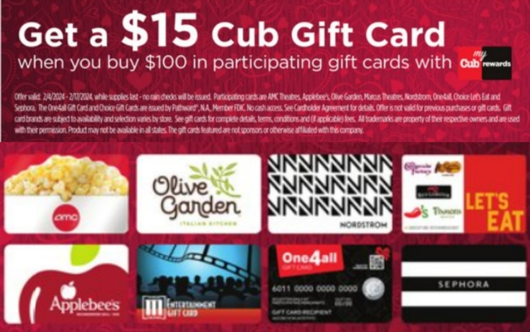 Cub gift card deal 02.04.24