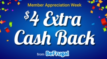 BeFrugal $4 bonus cashback