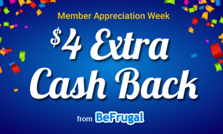 BeFrugal $4 bonus cashback