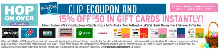 Brookshire's gift card deal 03.20.24.