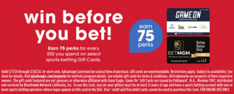 Giant Eagle gift card deal 03.07.24