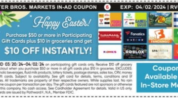 Stater Bros gift card deal 03.20.24