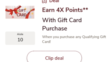 Safeway Albertsons 4x points all gift cards