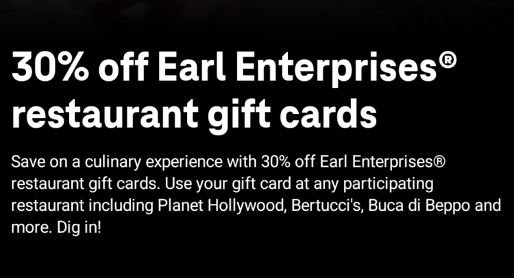 T-Mobile Tuesdays Earl Enterprises gift card deal