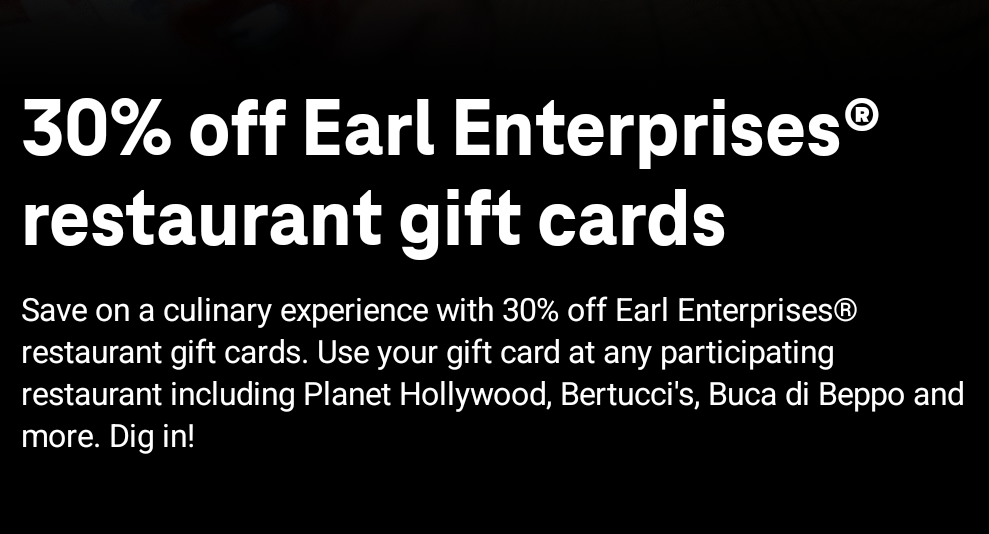 Save 30 On Earl Enterprises Gift Cards Brio Bravo Buca Di Beppo   T Mobile Tuesdays Earl Enterprises Gift Card Deal 