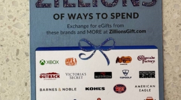 Zillions gift card