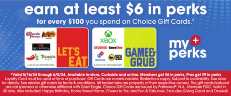 Giant Eagle gift card deal 05.23.24