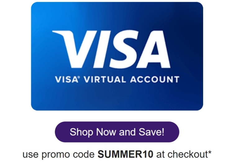 Giftcardsdotcom Virtual Visa promo code SUMMER10