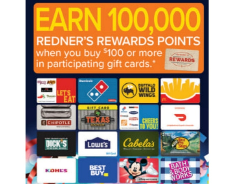 Redner's Markets gift card deal 05.16.24