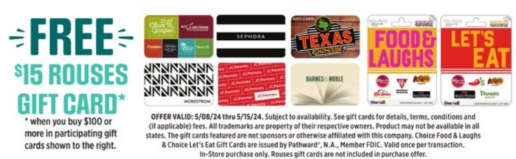 Rouses gift card deal 05.08.24.