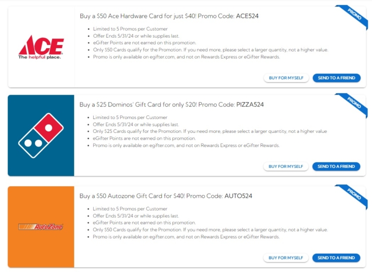 eGifter gift card deals 05.01.24 2