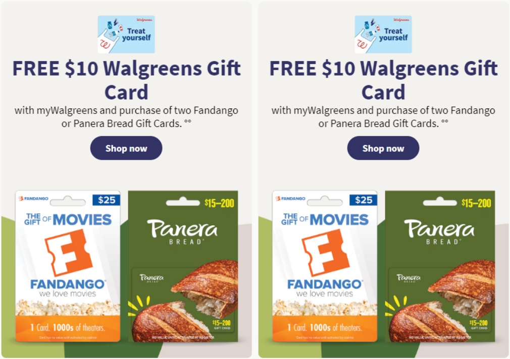 Walgreens: Buy 2 Select Gift Cards & Get $10 Walgreens Gift Cards Free ...